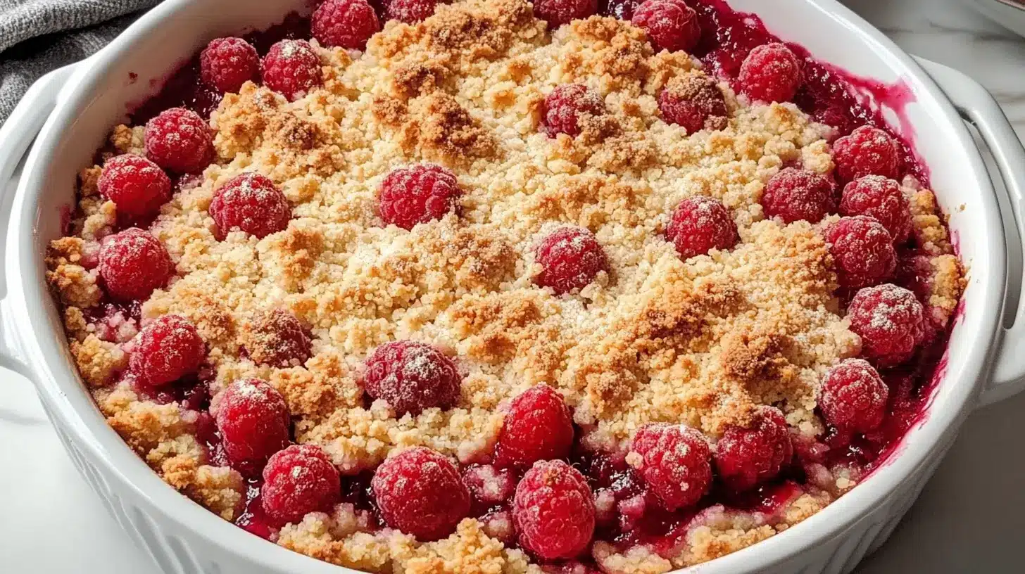 Raspberry and Vanilla Bean Crumble