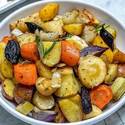 Rosemary-Roasted Root Vegetable Bowl