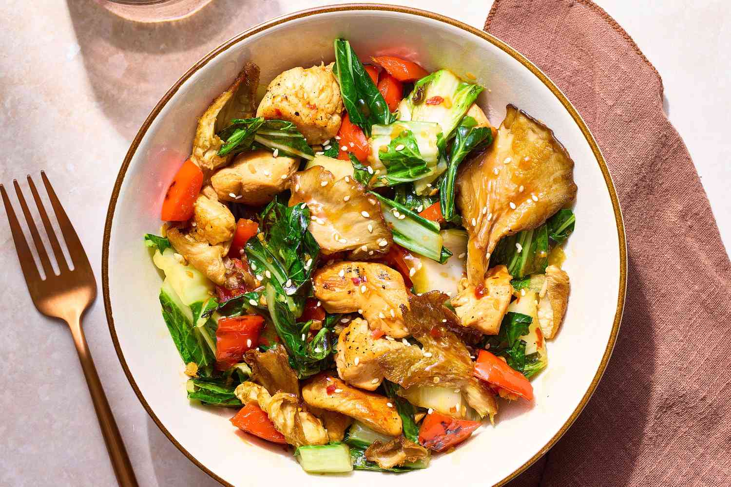Sesame-Ginger Chicken Stir-Fry with Bok Choy