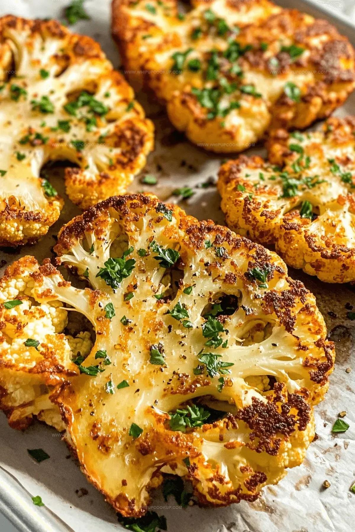 Baked Cauliflower Steak with Garlic Parmesan