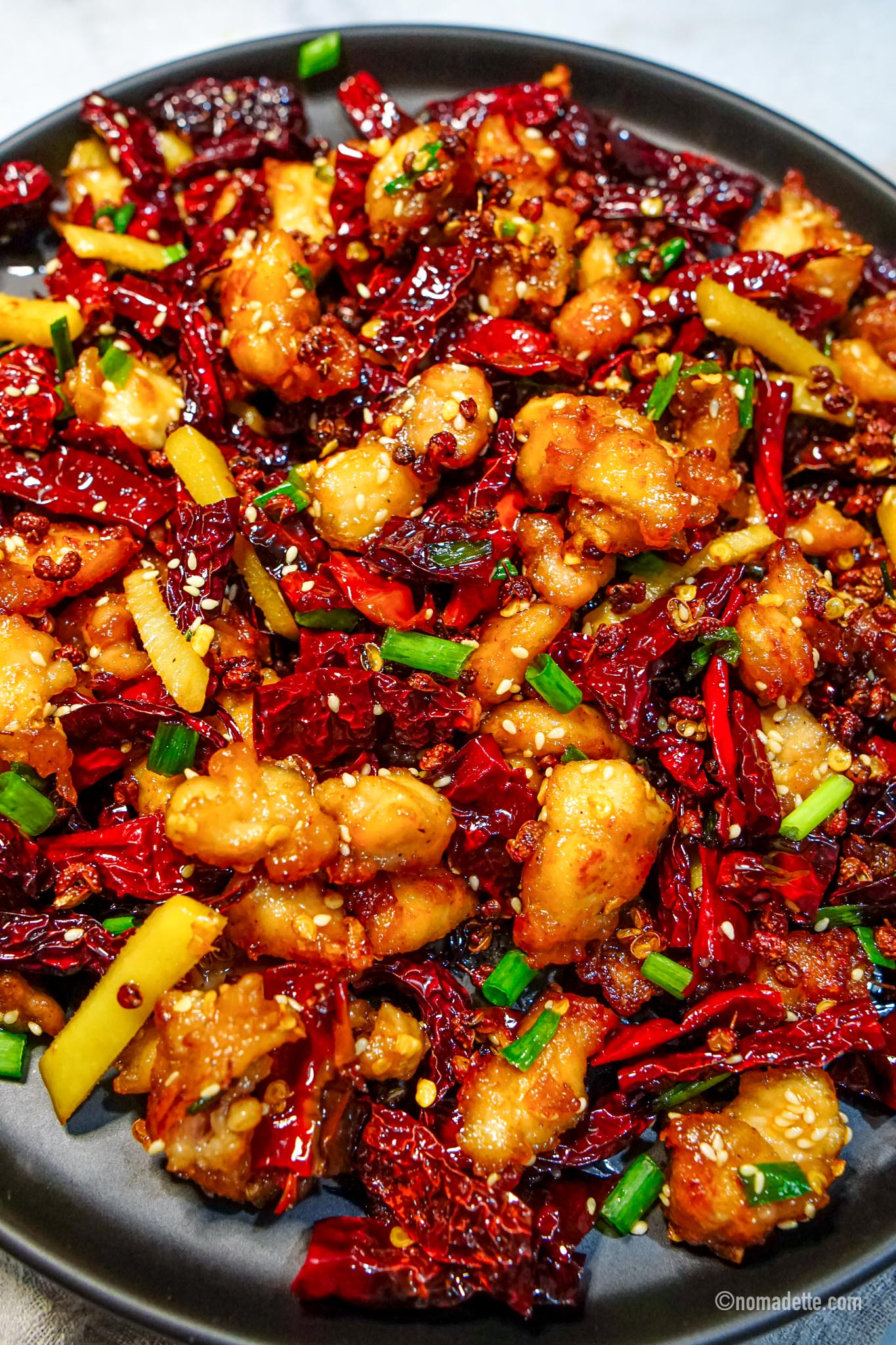 Stir-Fried Chicken with Dried Red Chilies and Garlic