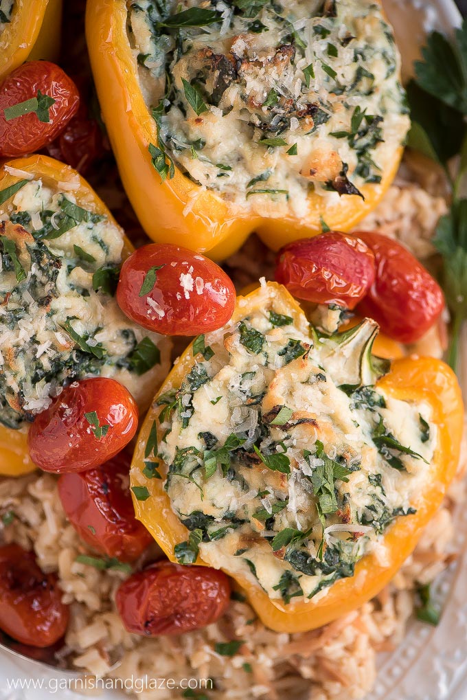Spring Vegetable and Ricotta Stuffed Bell Peppers