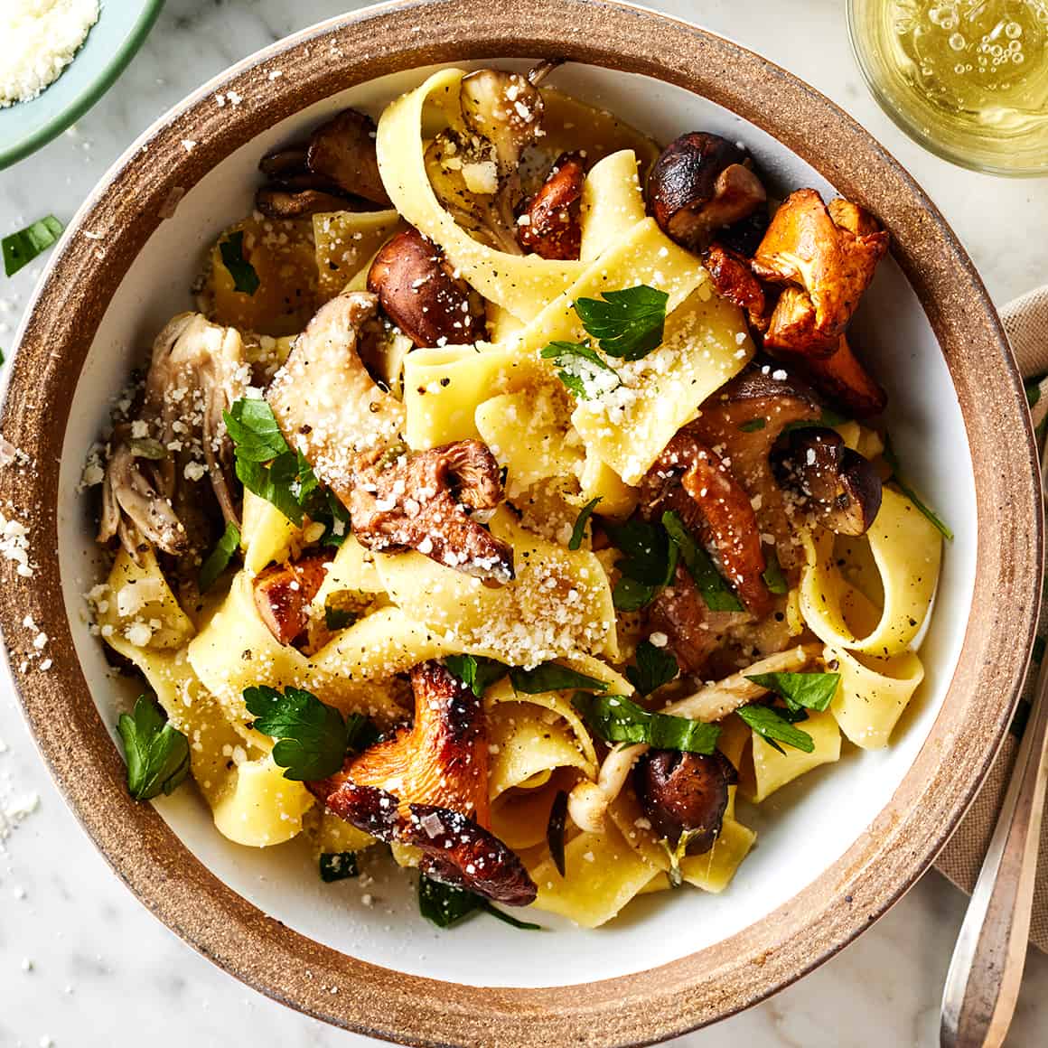 Sautéed Mushroom and Thyme Pasta with Lemon Zest