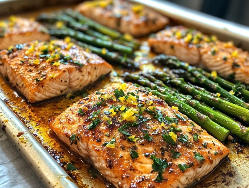 Sheet Pan Lemon-Garlic Salmon with Asparagus