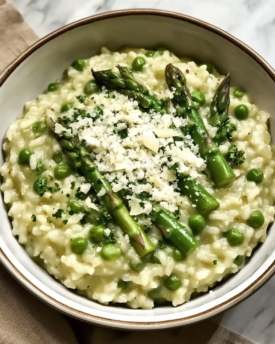 Sautéed Asparagus and Pea Risotto