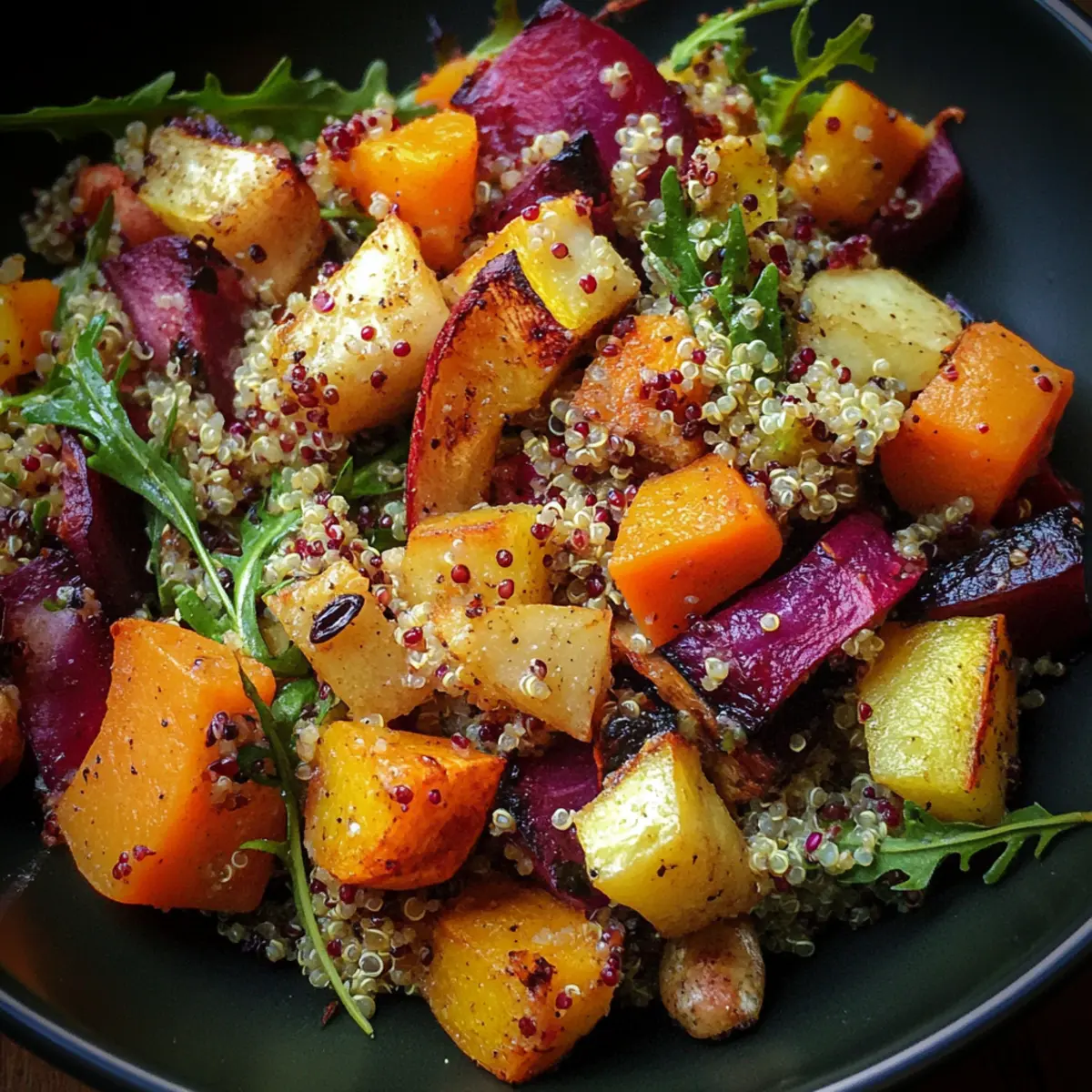 Miso-Roasted Root Vegetable and Quinoa Salad