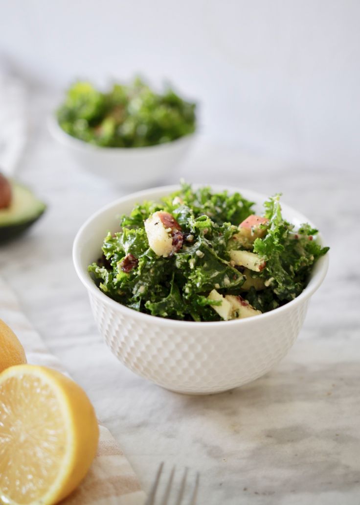 Crisp Kale and Apple Salad with Lemon-Tahini Dressing