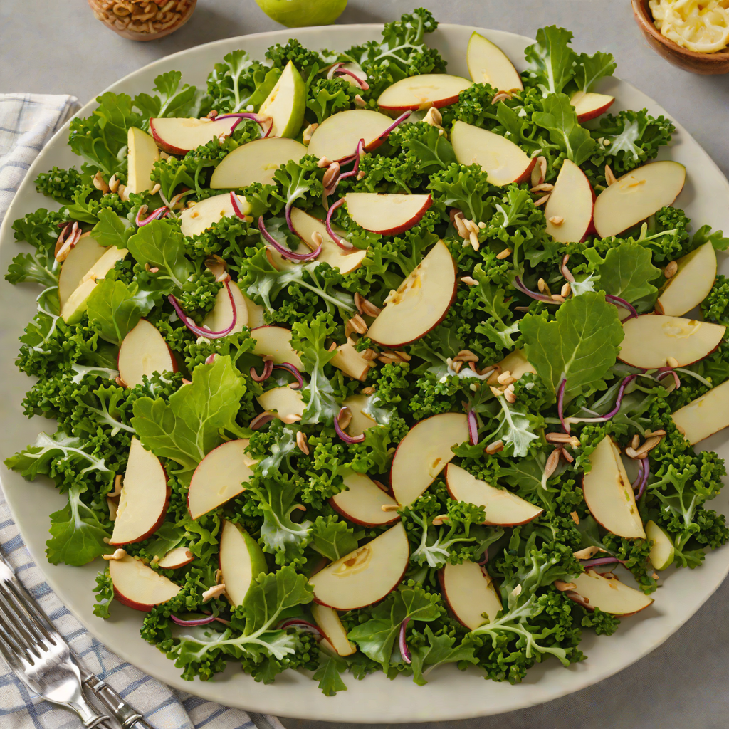 Crisp Kale and Apple Salad with Lemon-Tahini Dressing