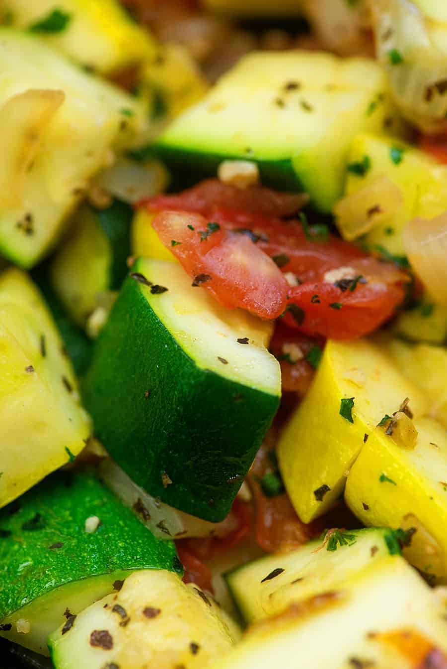 Sautéed Zucchini and Summer Squash with Basil