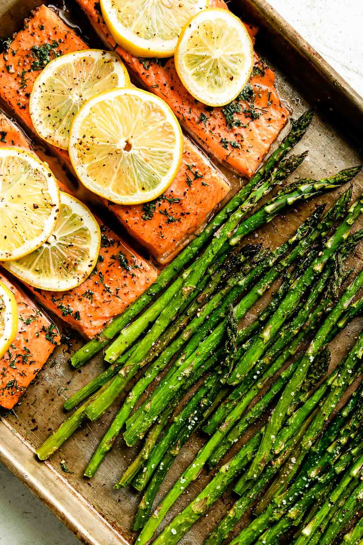 Sheet Pan Crispy Salmon with Lemon-Dill and Asparagus