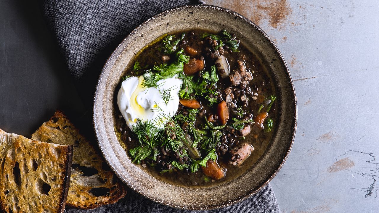 Bengali Lentil Soup with Mustard Greens