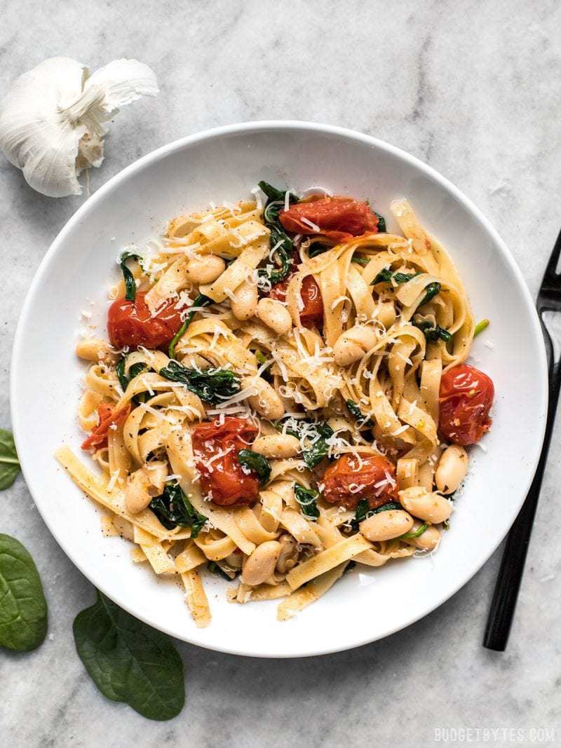 Stovetop White Bean and Tomato Pasta with Balanced Sauce