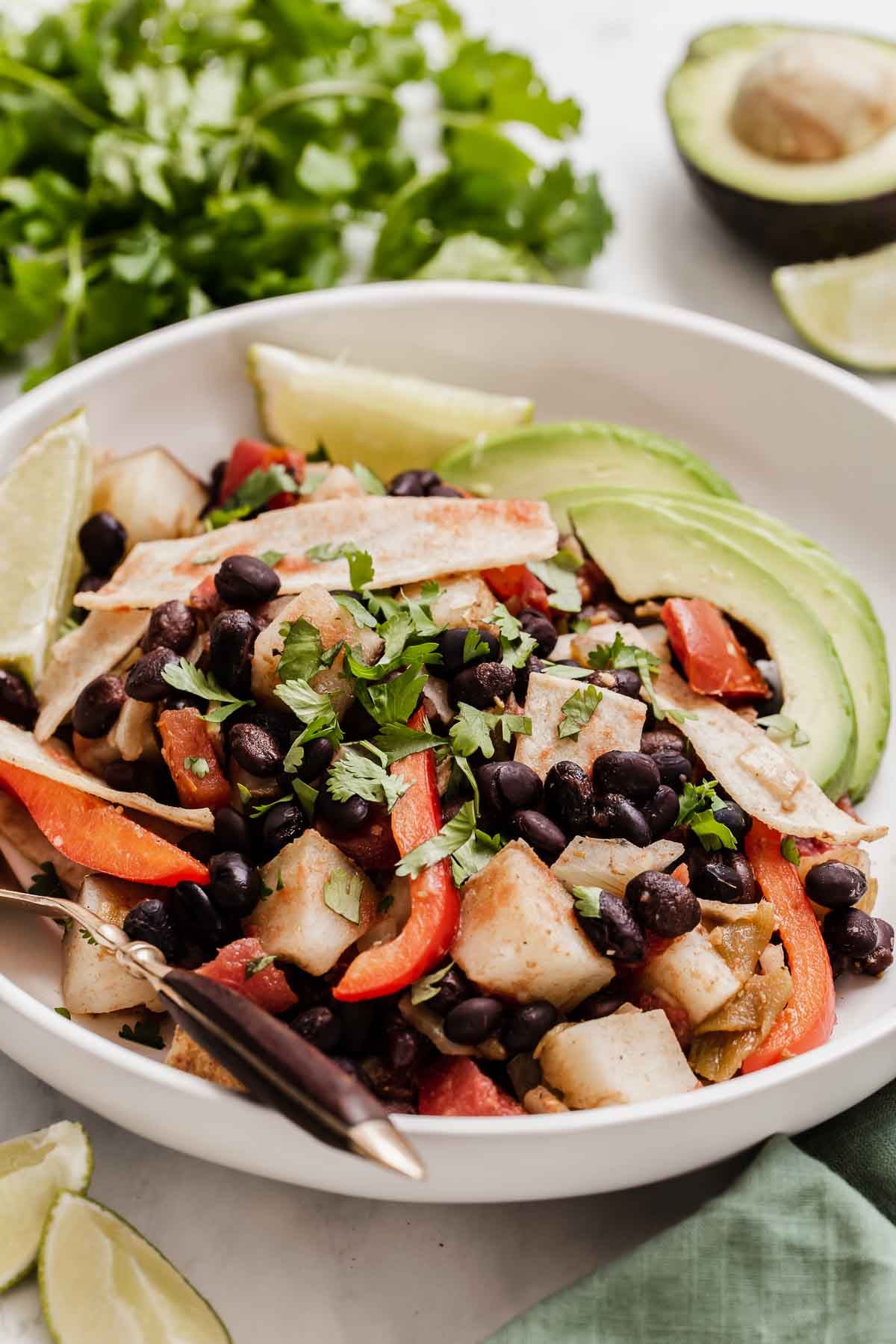 Black Bean and Root Vegetable Tower