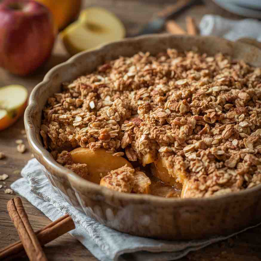 Cinnamon-Spiced Apple and Oat Crumble