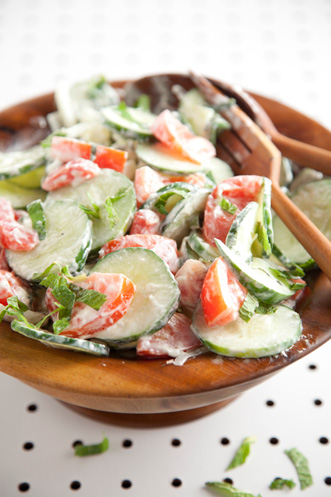 Bengali-Style Cucumber and Tomato Salad with Mint