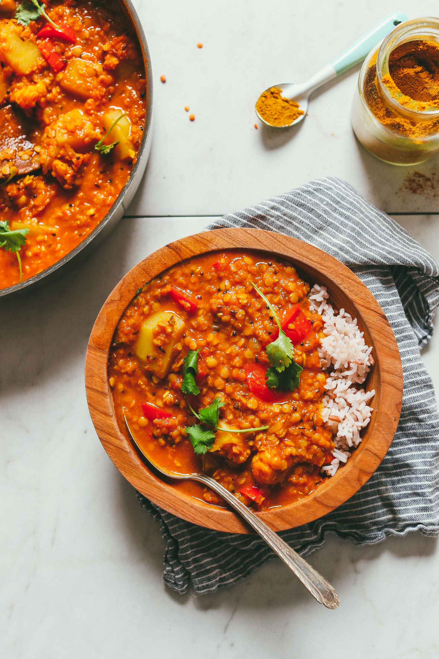 Cumin-Spiced Potato and Red Lentil Curry