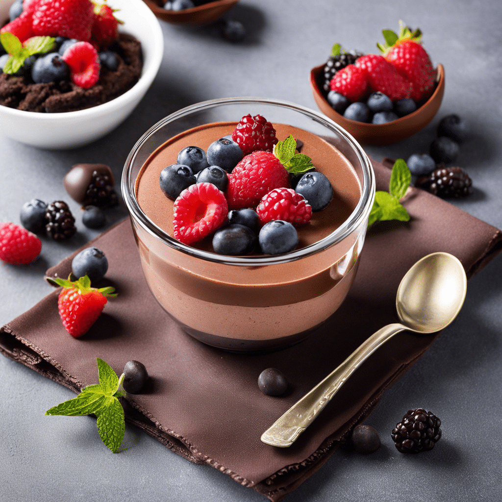 Chilled Dark Chocolate Mousse with Fresh Berries