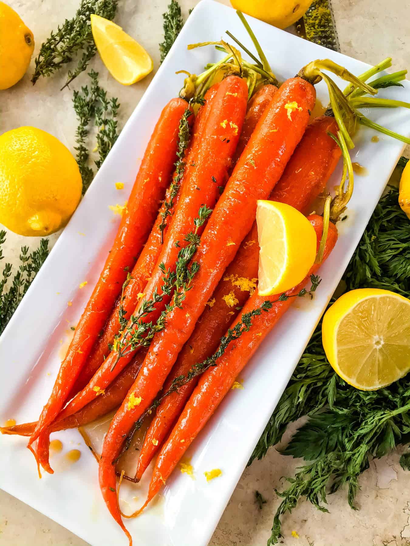 Honey-Thyme Glazed Carrots with Lemon Zest