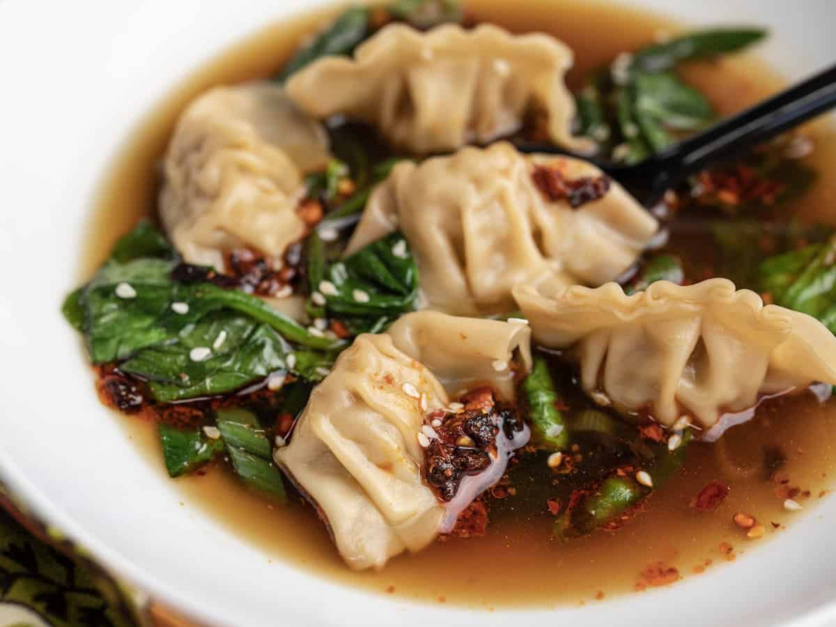 Hand-Pulled Mung Bean Dumplings with Spiced Broth
