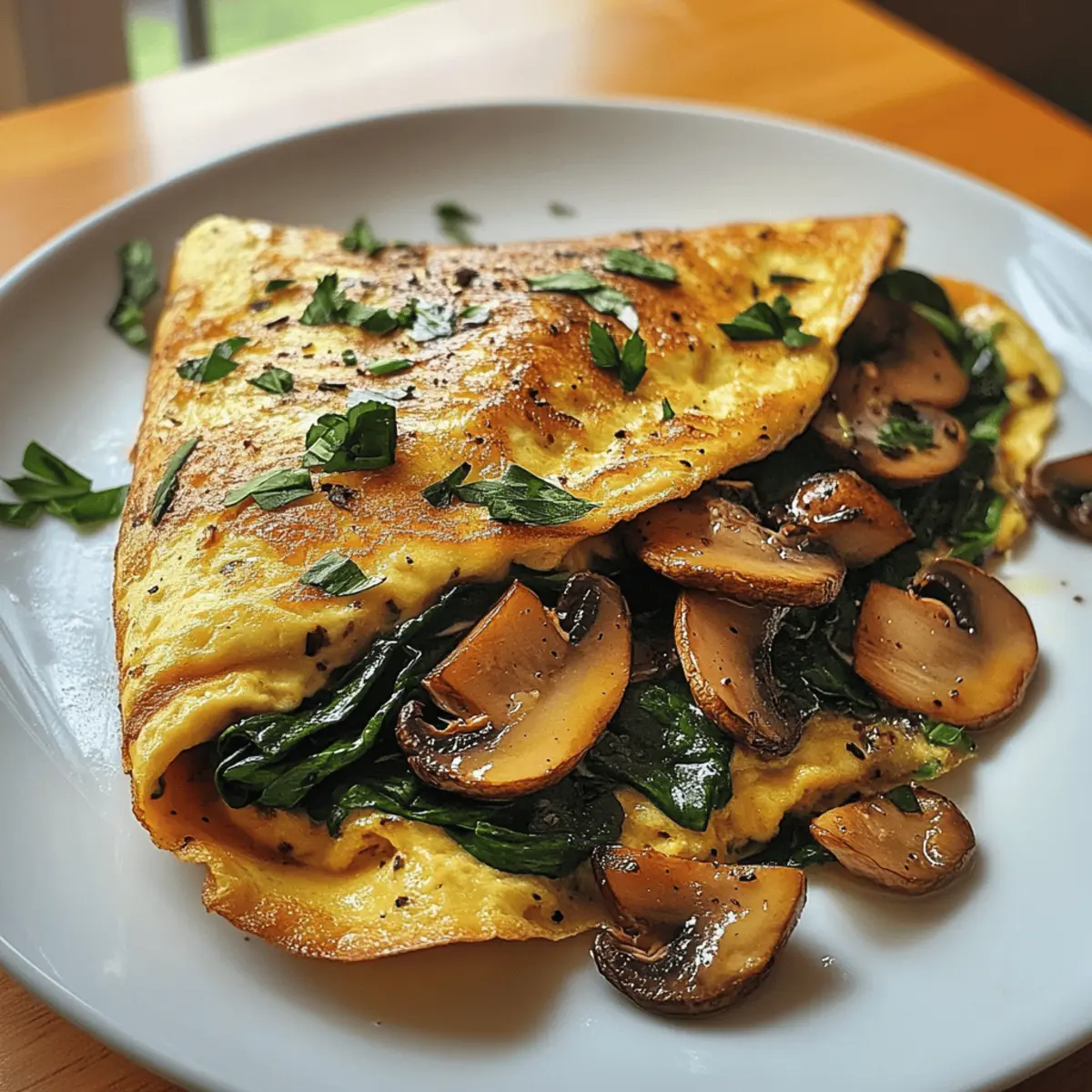 Savory Veggie Omelet with Spinach and Mushrooms