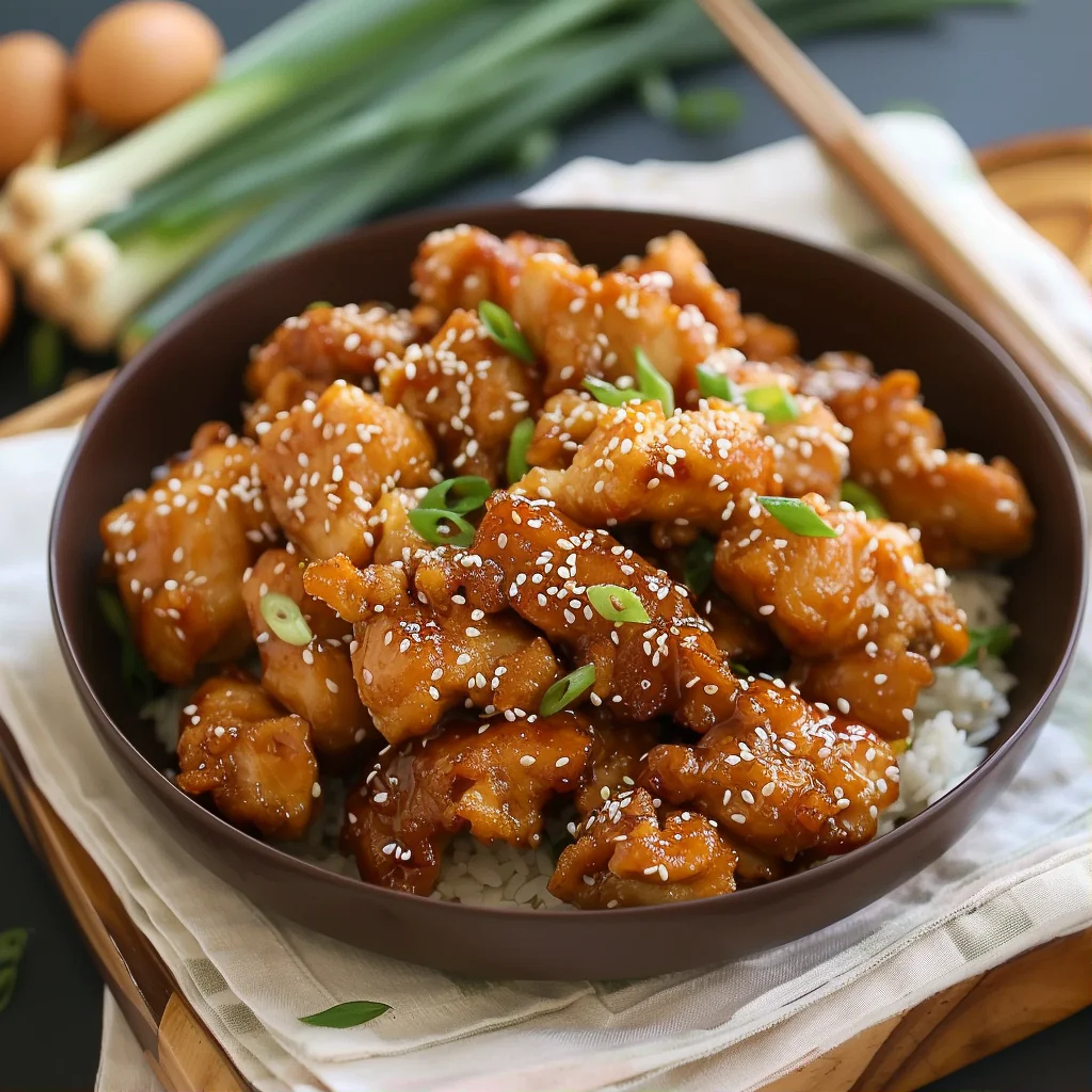 Honey-Glazed Chicken with Steamed Rice