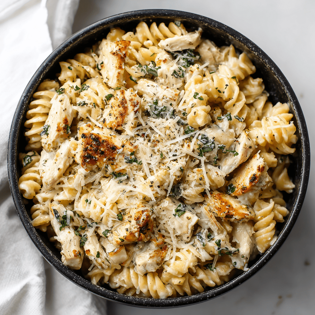 One-Pot Chicken and Pasta with Garlic and Parmesan