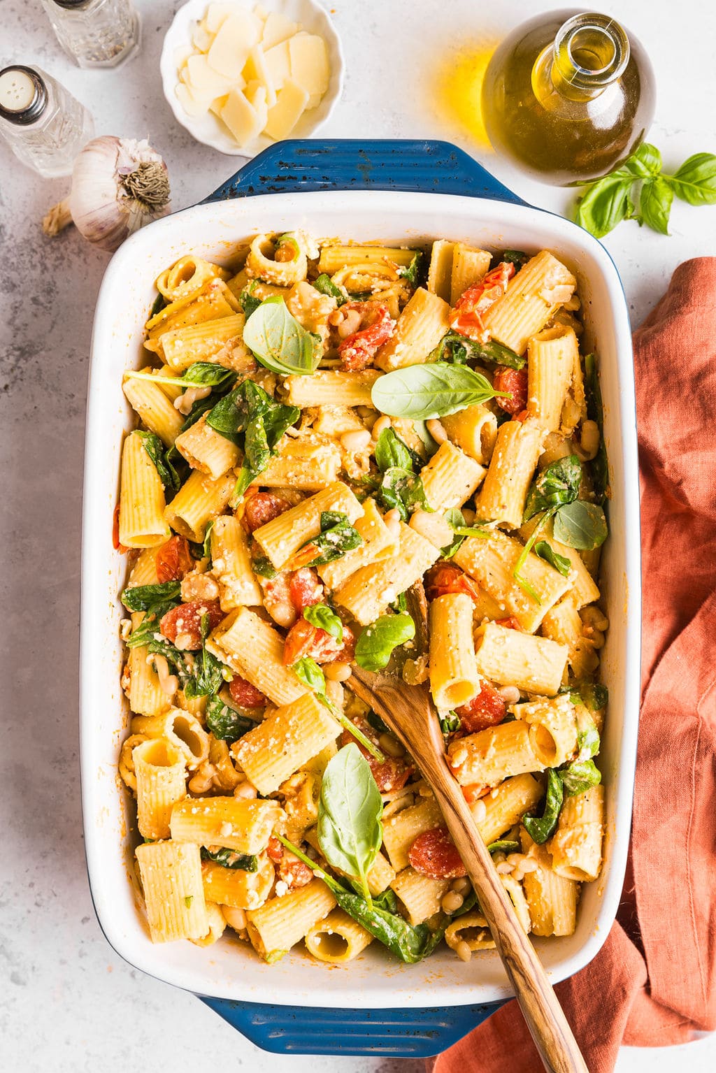 Baked Tomato and White Bean Pasta
