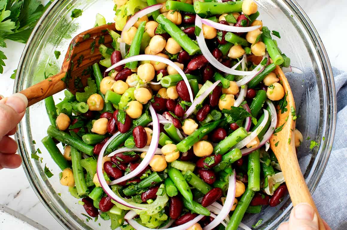 Three-Bean Garden Salad with Herb Vinaigrette