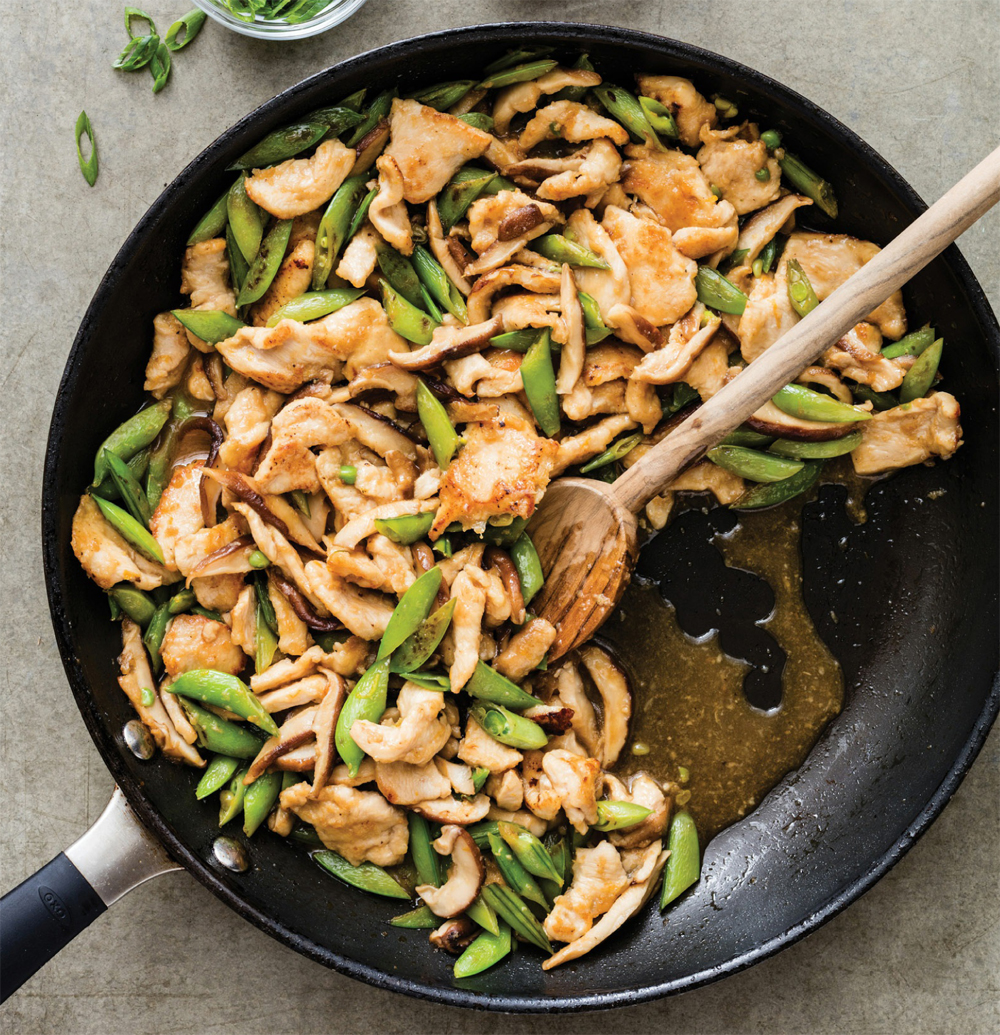 Stir-Fried Chicken with Ginger and Snap Peas