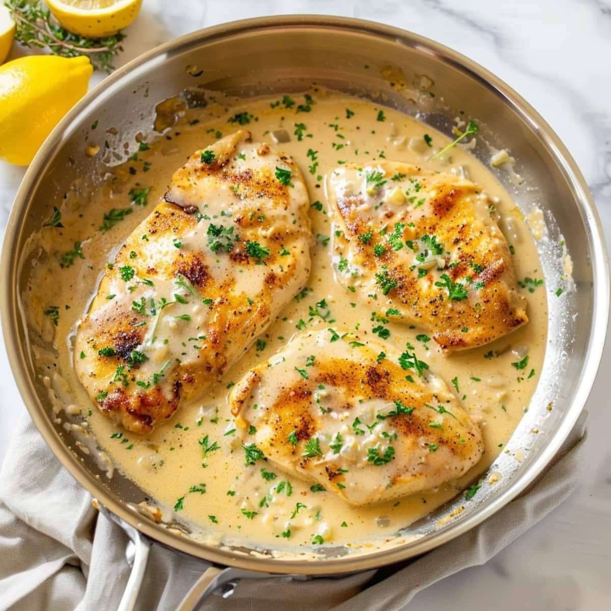 Pan-Seared Chicken with Lemon and Garlic