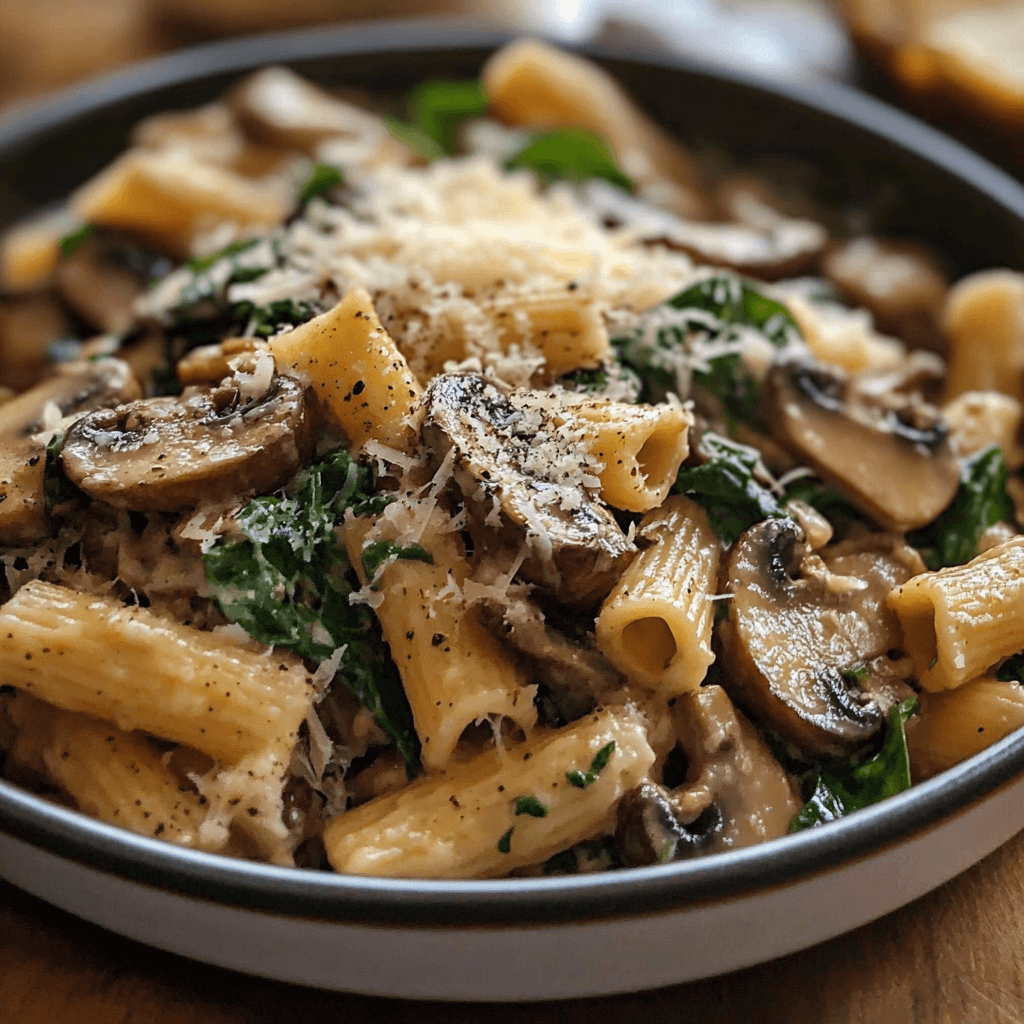 One-Pot Mushroom and Pasta with Parmesan