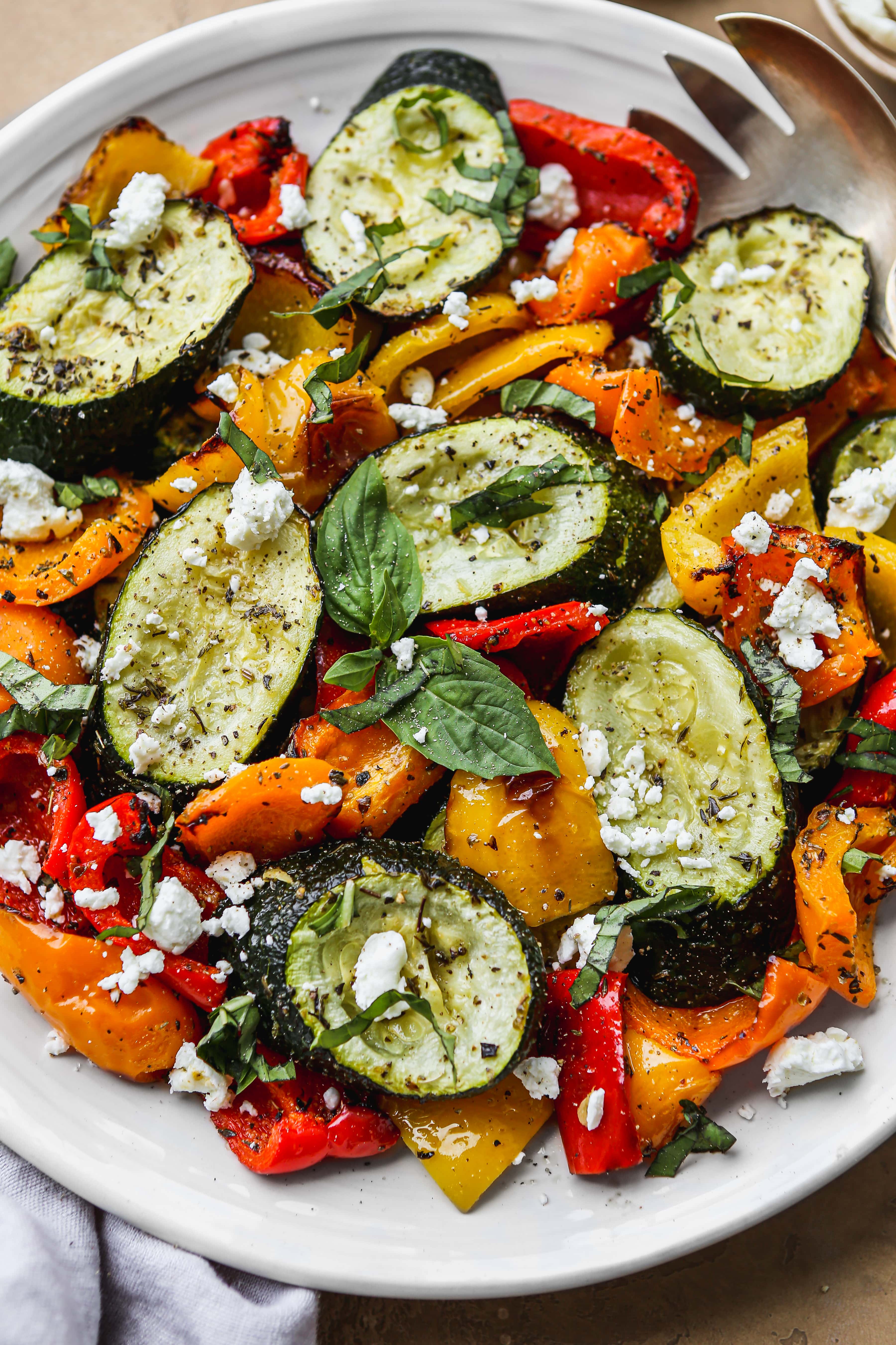 Sautéed Zucchini and Bell Peppers with Garlic and Thyme