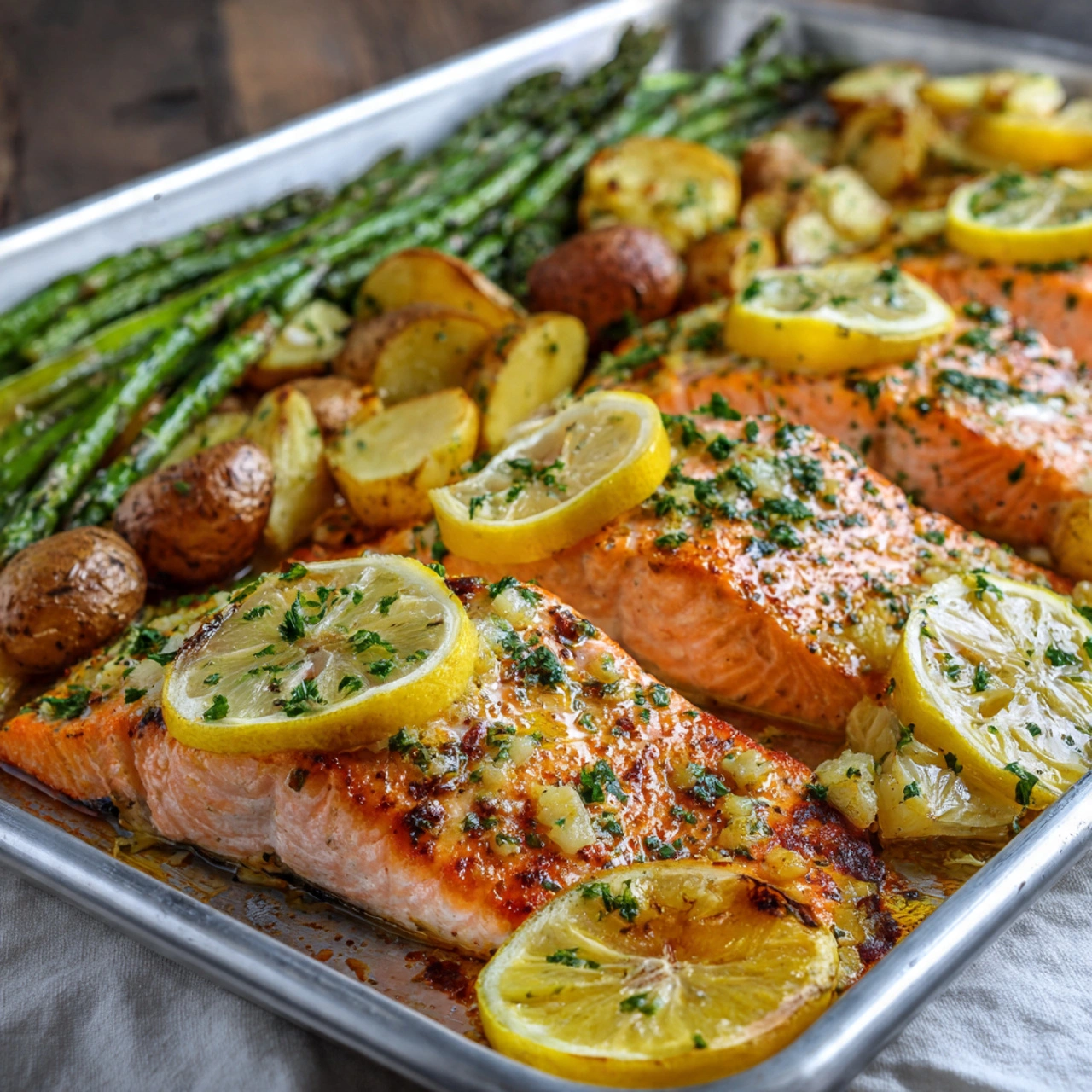 Sheet Pan Lemon-Garlic Salmon