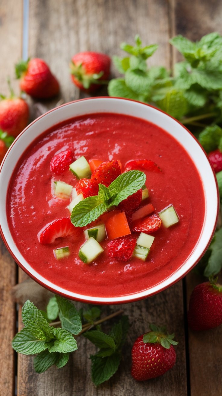 Strawberry and Mint Gazpacho