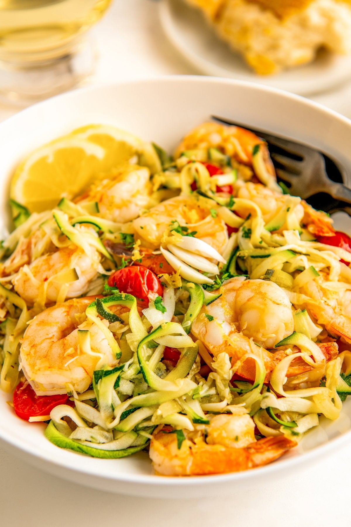 Sautéed Lemon-Garlic Shrimp with Zucchini Noodles