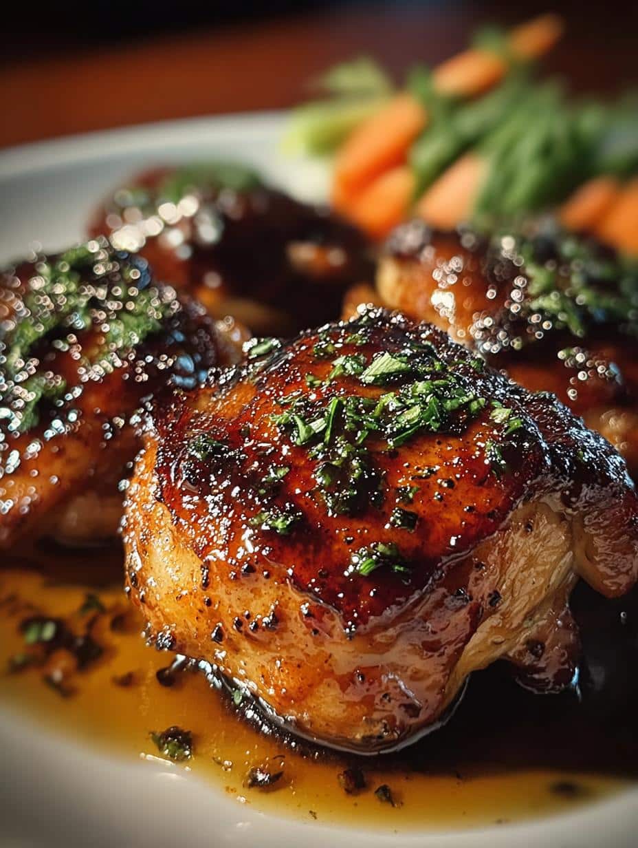 Balsamic-Aperol Glazed Chicken Thighs