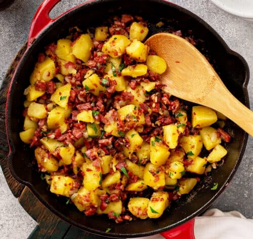 Smoky Corned Beef and Potato Hash with Caramelized Onions
