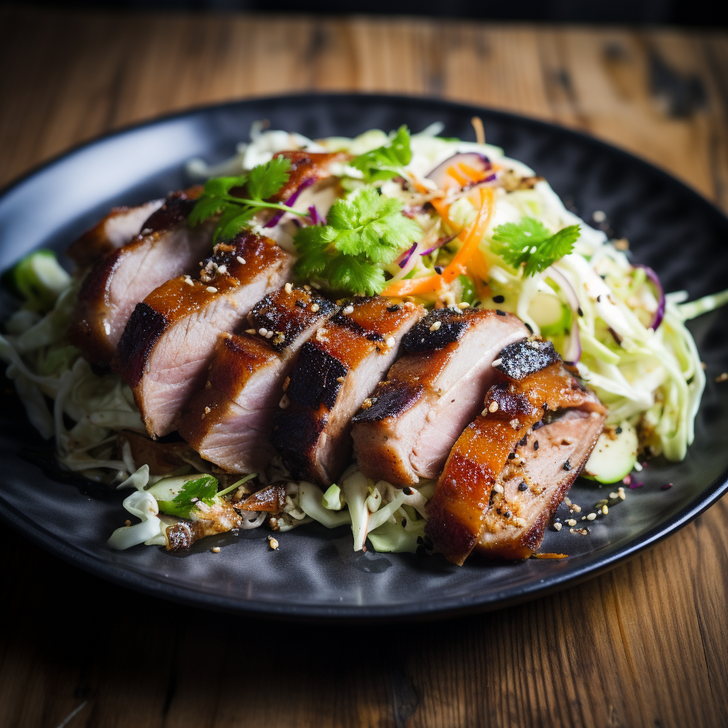 Pan-Seared Pork Belly with Cabbage Slaw