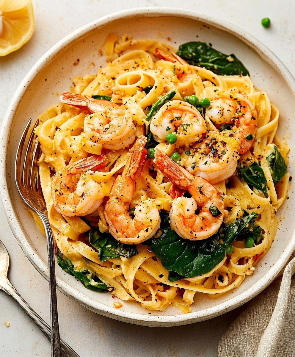 Lemon-Garlic Pasta with Spinach