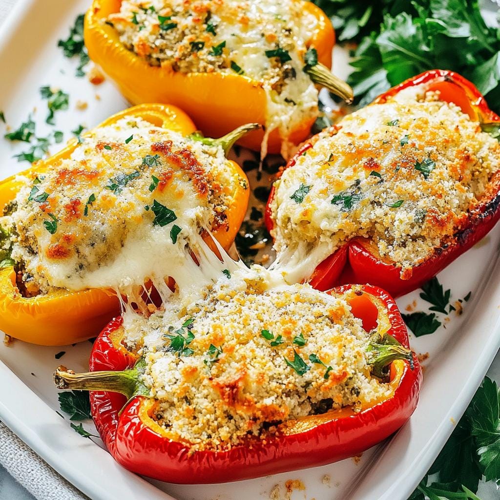 Baked Lemon Ricotta Stuffed Bell Peppers