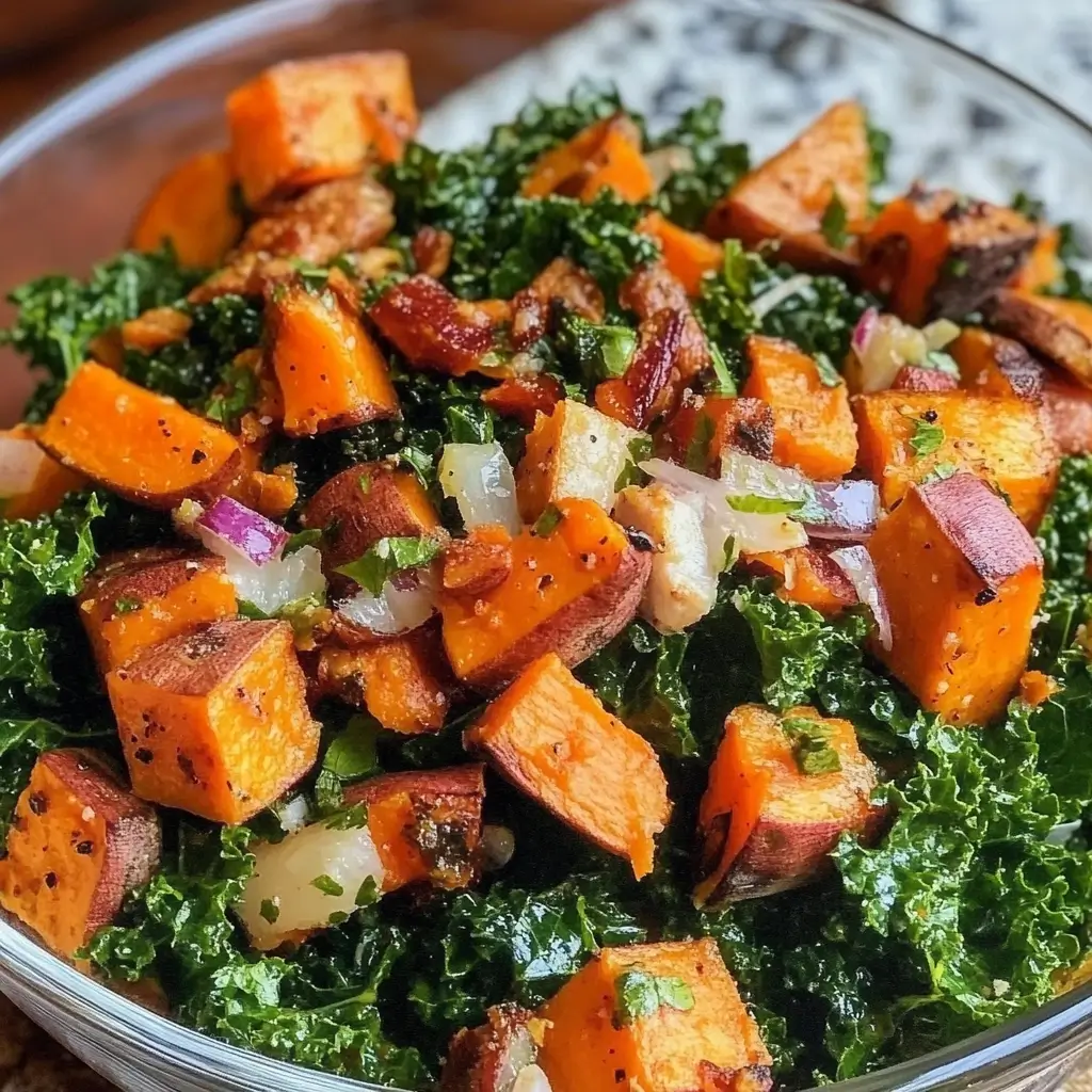 Miso-Roasted Sweet Potato and Kale Salad