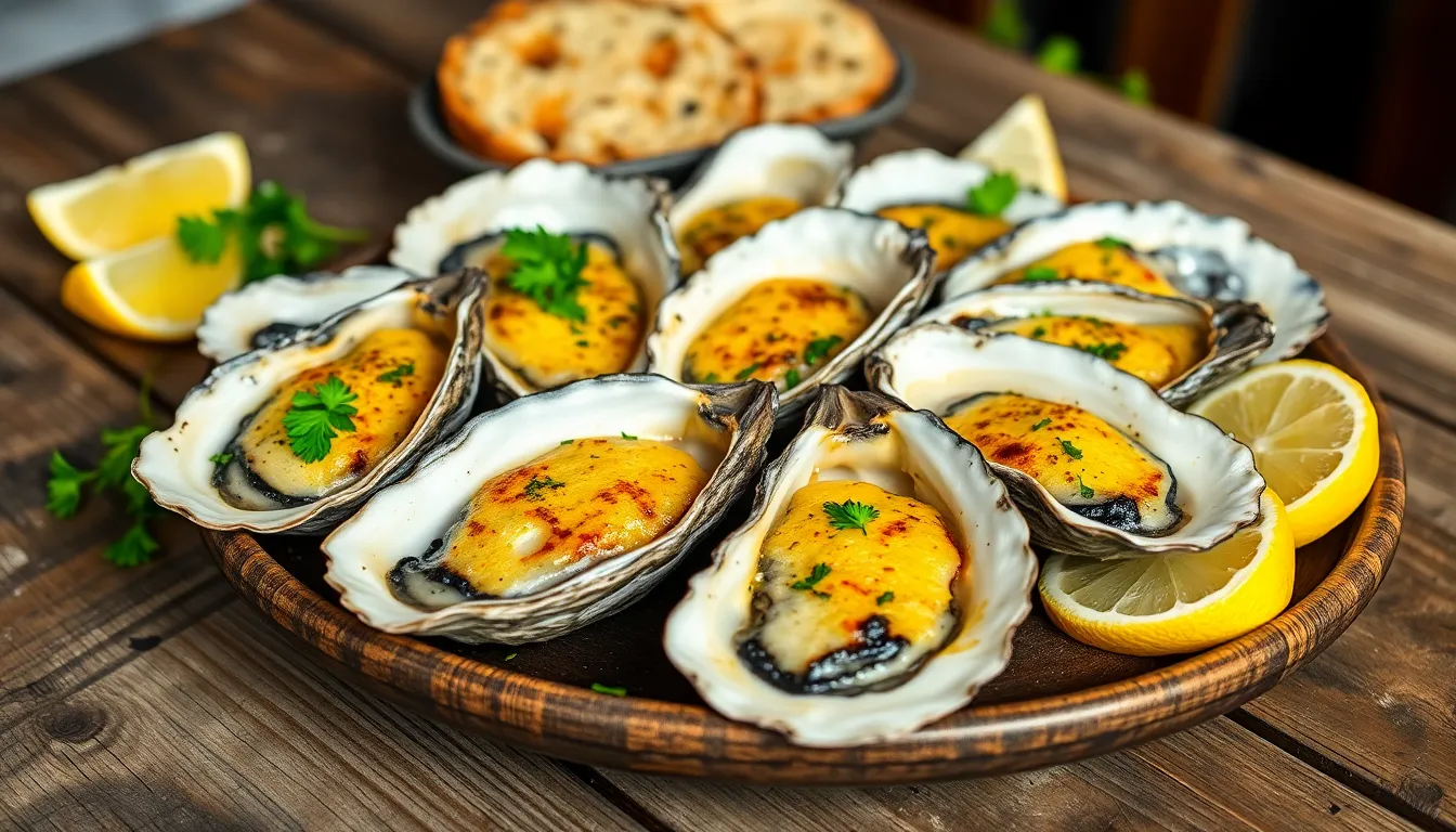 Char-Grilled Oysters with Lemon-Garlic Butter and Thyme