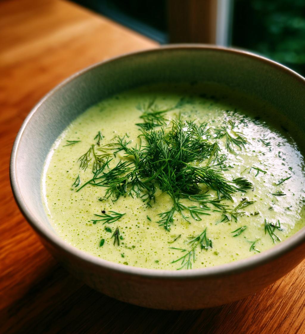 Cucumber-Dill Cold Soup with Herbed Yogurt