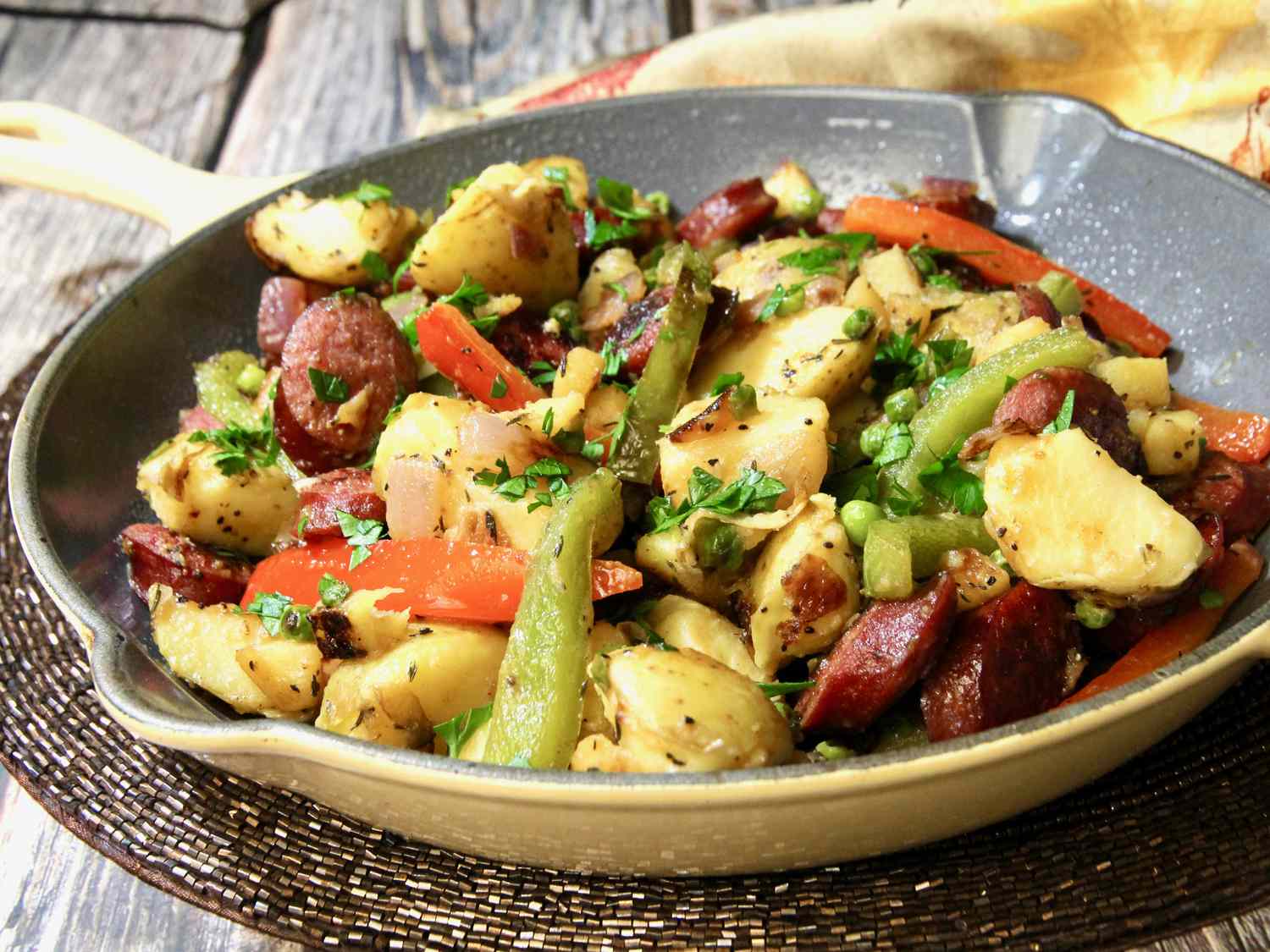 Sausage and Vegetable Skillet with Herbed Potatoes