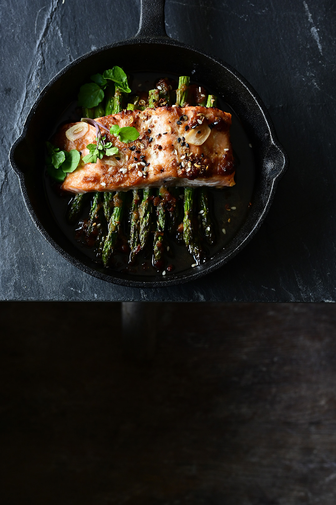 Miso-Crusted Salmon with Asparagus