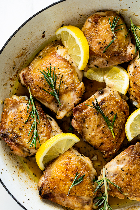 Lemon-Glazed Chicken Thighs with Rosemary