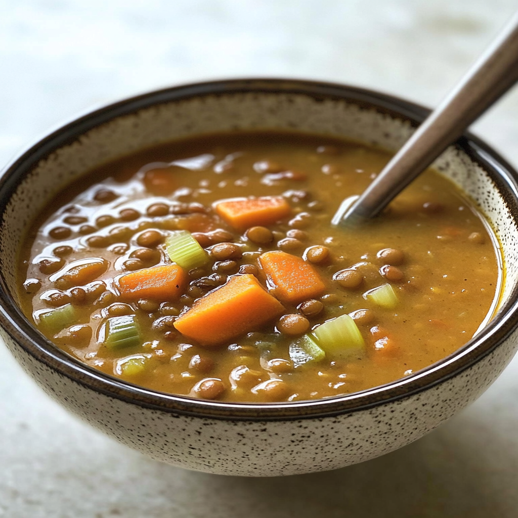 Stovetop Lentil Soup with Carrots and Celery