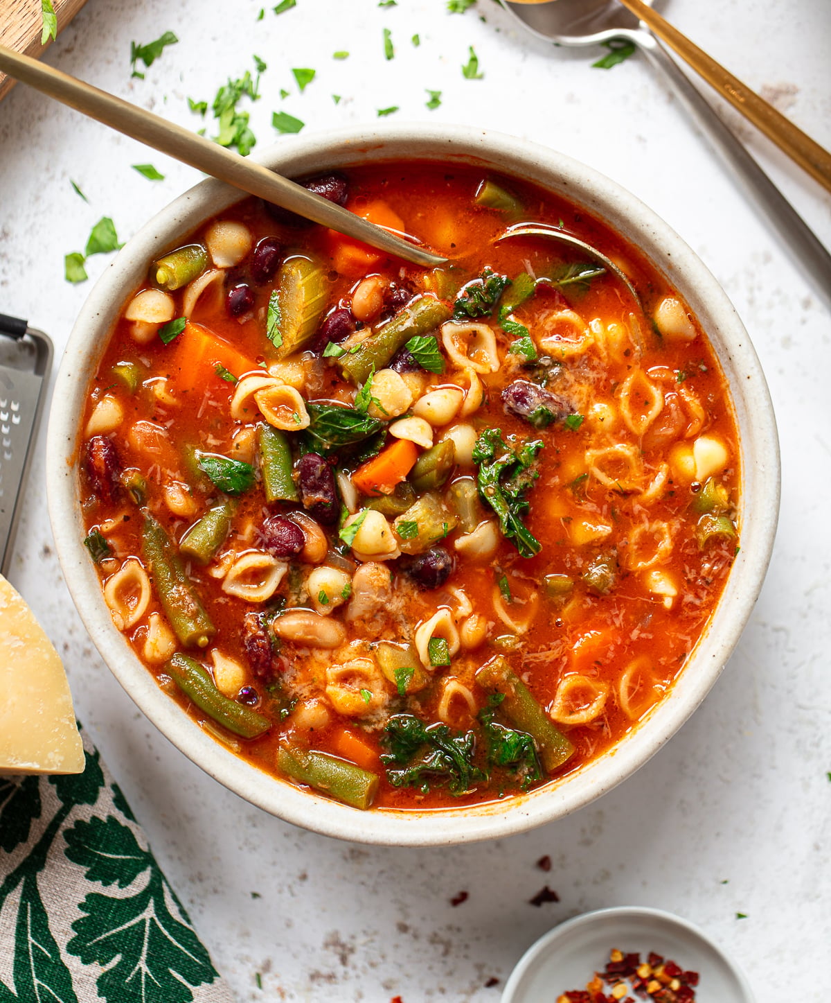 Italian Minestrone with Asian Tofu and Sesame