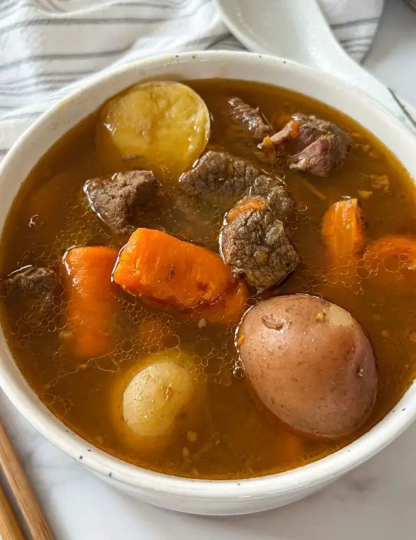 Beef and Carrot Soup with Bone Broth