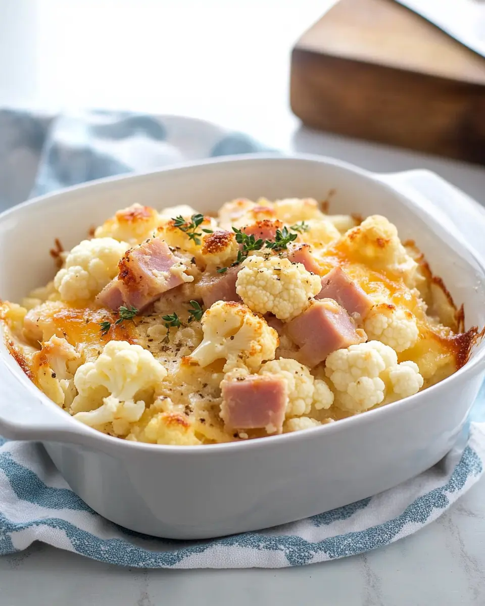 Cauliflower and Smoked Ham Bake with Gruyere and Paprika
